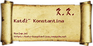 Kató Konstantina névjegykártya